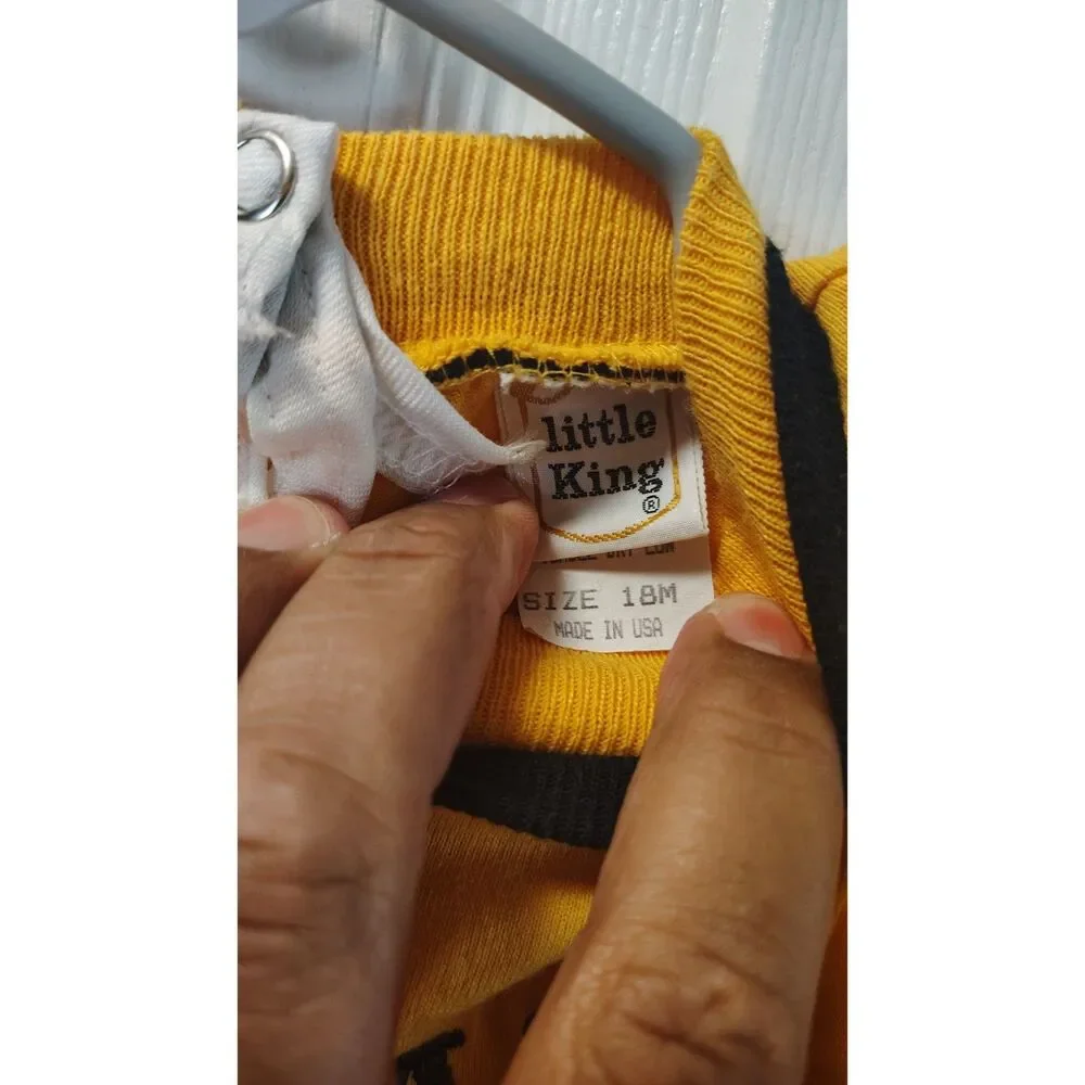 Vtg Little King 18M Adrian College Bulldogs Infant Romper One Piece Gold Black
